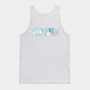 Explore- Mountains and galaxy sky- Gifts- Laptop Sticker- Cute Nature Tank Top